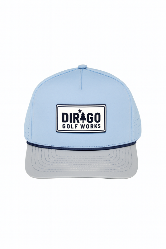 The Penobscot Bay - Dirigo Golf Works Performance Golf Hat (Light Blue / Gray)