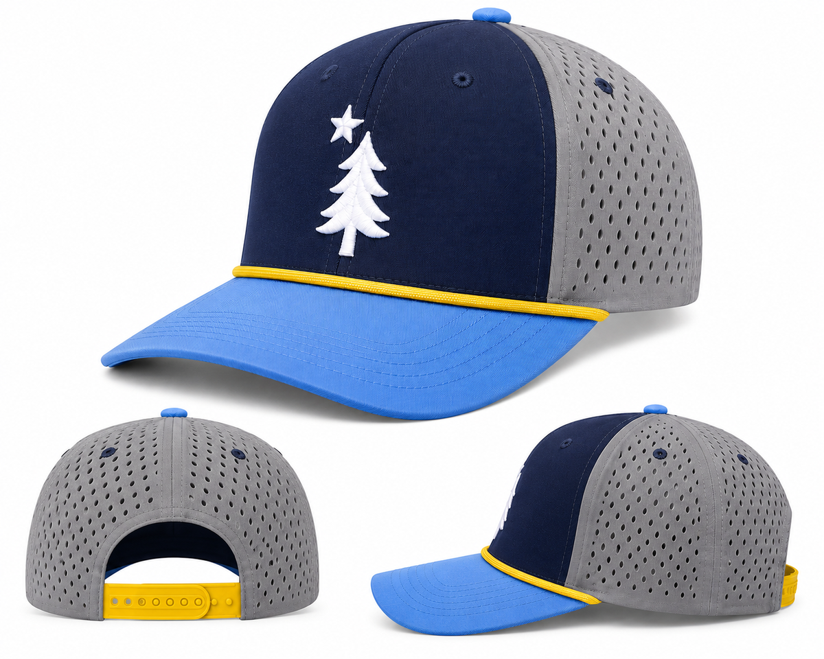 The Mariner – Dirigo Golf Works Performance Cap (Blue / Yellow)