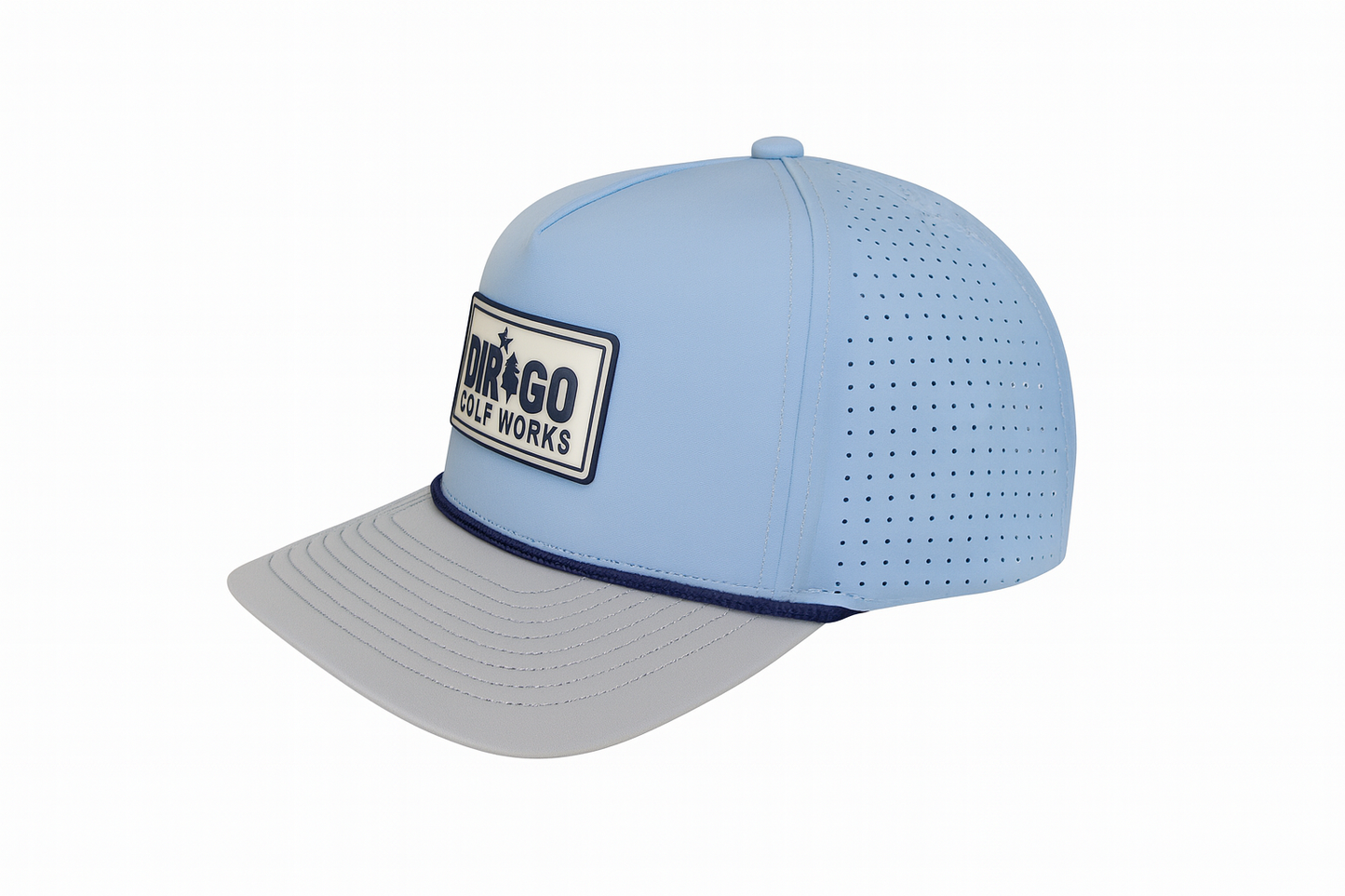 The Penobscot Bay - Dirigo Golf Works Performance Golf Hat (Light Blue / Gray)